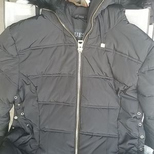 Women's Guess winter coat - black with gold zipper